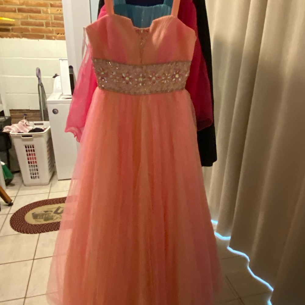 Dancing Queen Coral and Peach Prom Dress